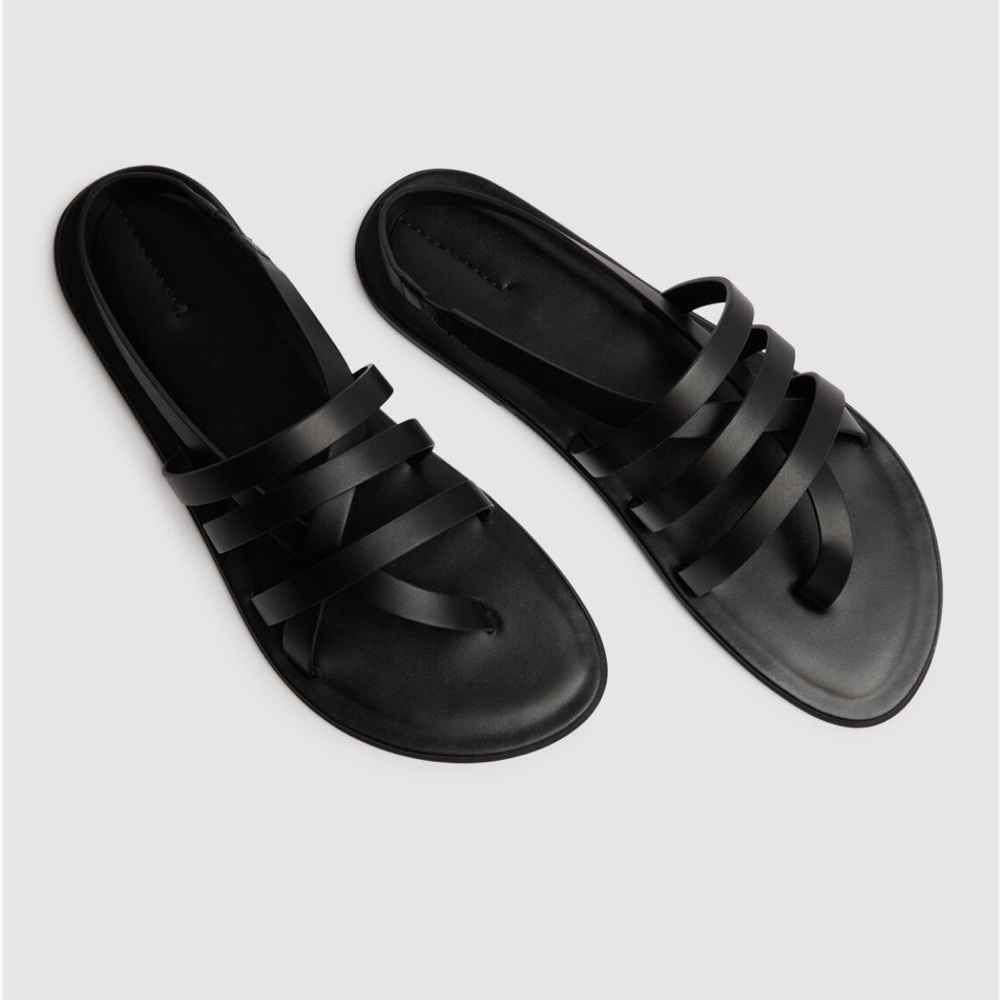 The Row Dark Brown Multi-Strap Sandals